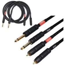 Cess-112-3F RCA Plug to 6.35Mm 1/4 Inch TR Plug Audio Patch Cable, 12 Gauge Shie