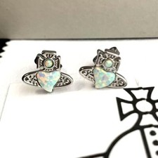 Vivienne Westwood Earrings Pierced Heart Silver NO BOX EJ372