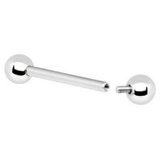 14G Internally Threaded Surgical Steel Ball Tongue Barbell NippleRings Ring