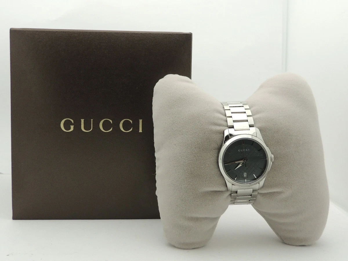 Gucci Stainless G Timeless Steel Women s Wristwatch YA126522 Date W Box