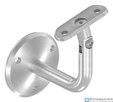 Staffa per corrimano in acciaio inox con snodo, 68x5mm, per tubo 42,4mm, V2A