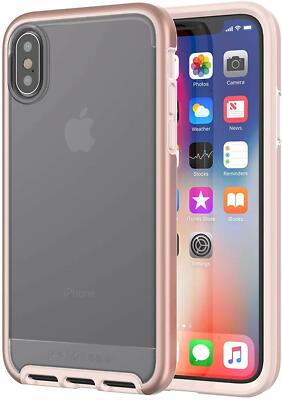 Original Apple iPhone X Tech21 Evo Elite Case Light - Schwarz / Silber / Roségold