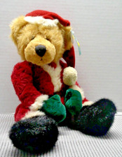 Russ Berrie Christmas Red Santa outfit brown Kris Teddy Bear plush 16"