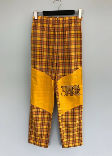 Rare Vintage THINK PINK Calanque Pants Trousers Cotton Yellow Checked Size  XS | eBay