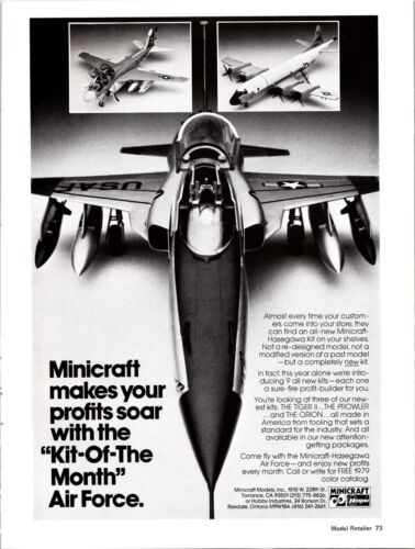 Minicraft Airforce Airplane Models Vintage Print Ad Wall Art Decor Hasegawa - Picture 2 of 2