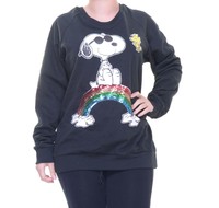 Peanuts Junior's Long Sleeve True Black Sweater Size L on sale Peanuts Junior's Long Sleeve True Black Sweater Size L on sale