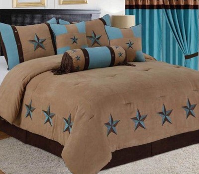 7 Piece Comforter Texas Western Star Bedspread Bedding Luxury Set