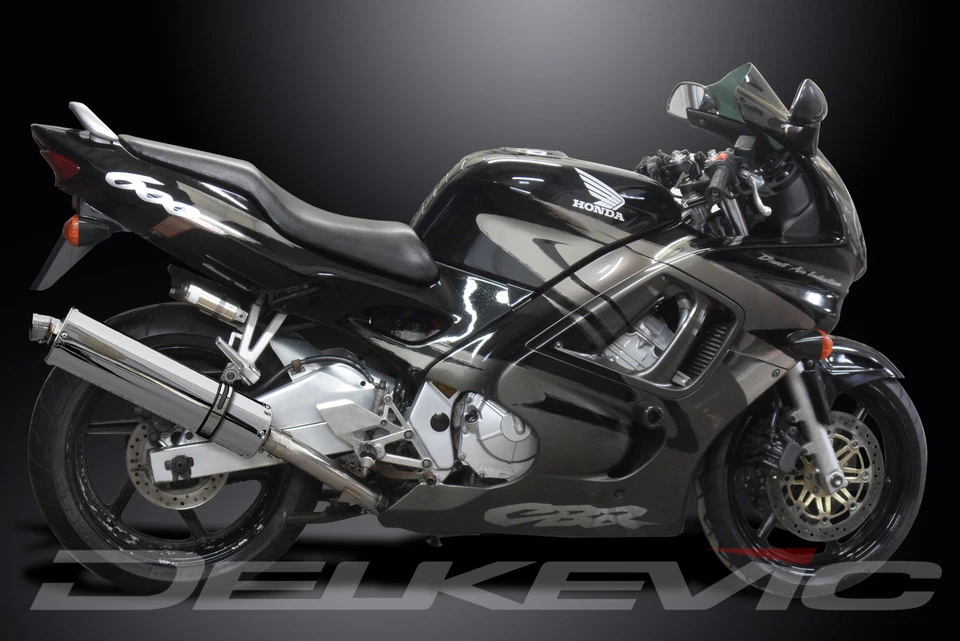 Kit silenciador escape acero inoxidable ovalado 18" Honda CBR600 F3 1995-98 Delkevic Slip On Foto 4 de 4
