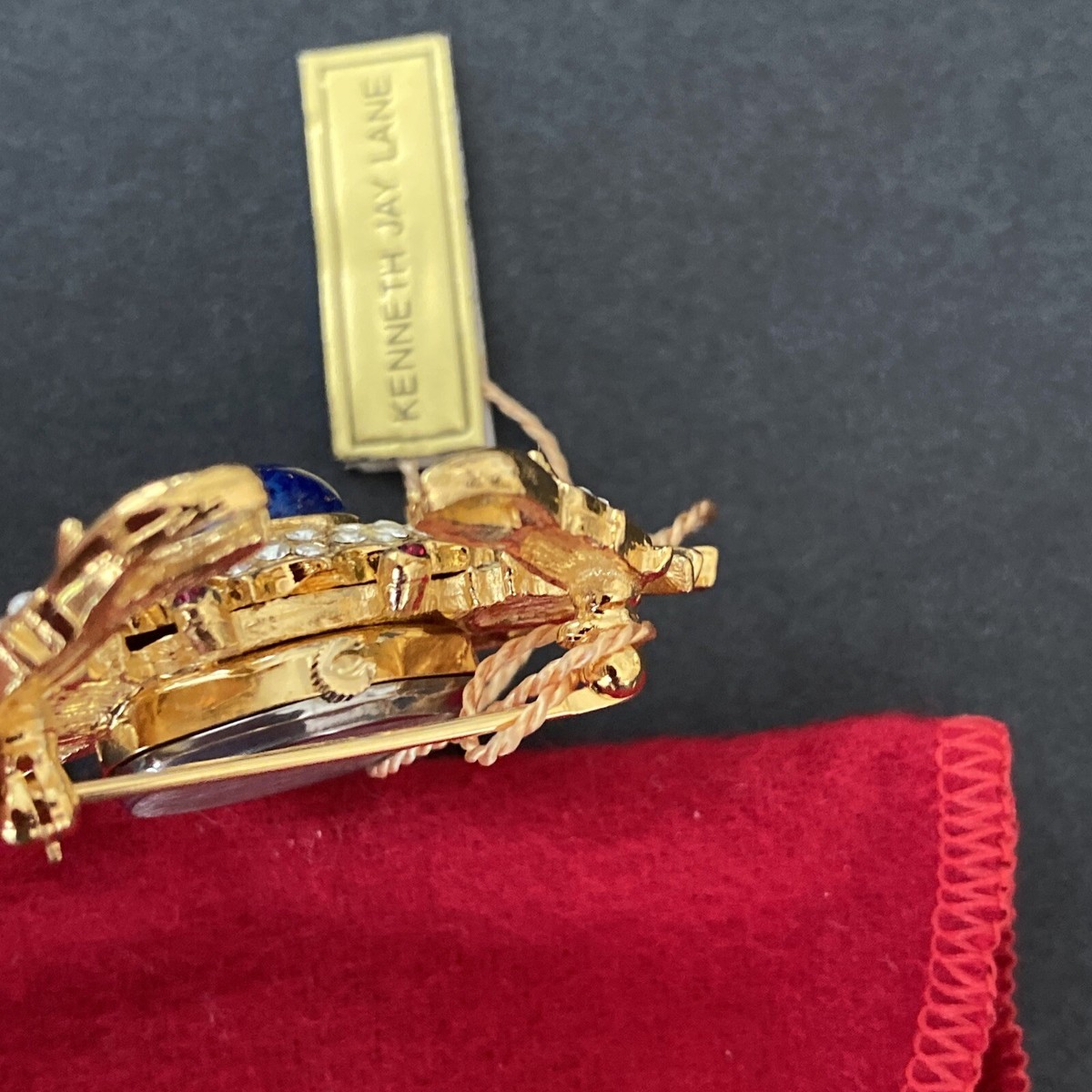 NEW Rare KJL Kenneth Jay Lane CRAB Watch Brooch with