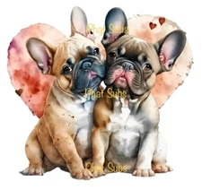 Sublimation Print French Bulldog Love Ready to Press Heat Transfer