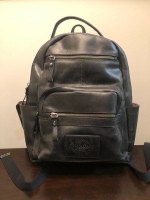 sleek leather backpack