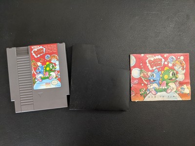Bubble Bobble Authentic Nintendo NES EXMT- game cart w manual & dust