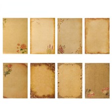 16 Sheets Kraft Letter Papers Flower Writing Paper Letter Pad Stationery