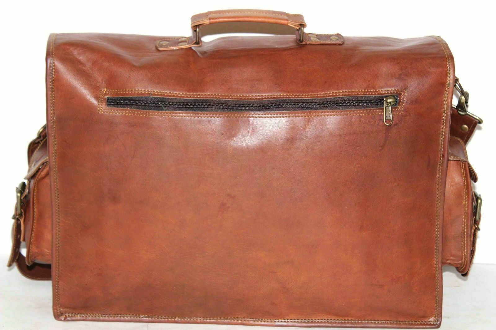 HANDMADE INDIAN DESIGNER DAKOTA LEATHER BRIEFCASE LAPTOP SATCHEL BAG MESSENGER image 7