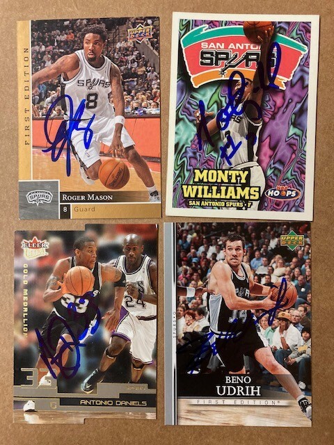 San Antonio Spurs Signed Lot (4) of NBA Basketball Cards w/COA | eBay