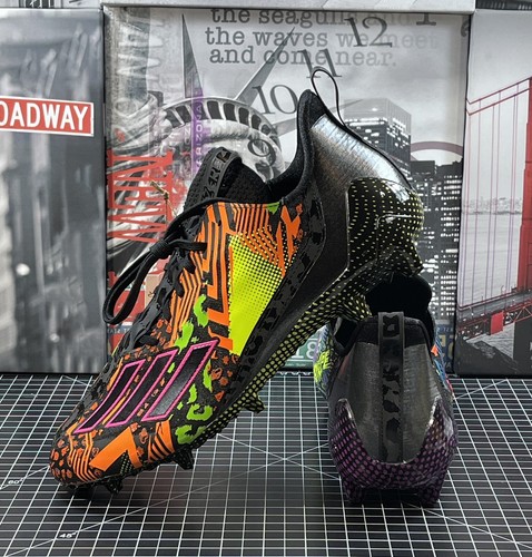 adidas Men's adizero 12.0 Mismatch Football Cleats IG9569 Black/Multi SZ 12 NEW - Picture 8 of 13