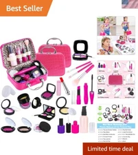 Realistic Pretend Play Makeup Kit with Carrying Bag - Toddlers Ages 3+