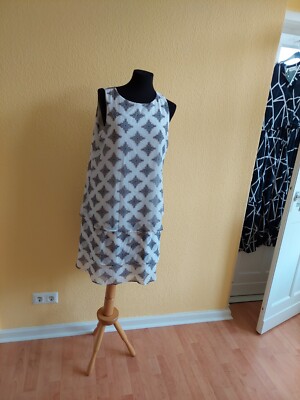  Comma Sommerkleid.weiss brau .Gr. 42 elegant . einfach super! Neu mit Etikett  
