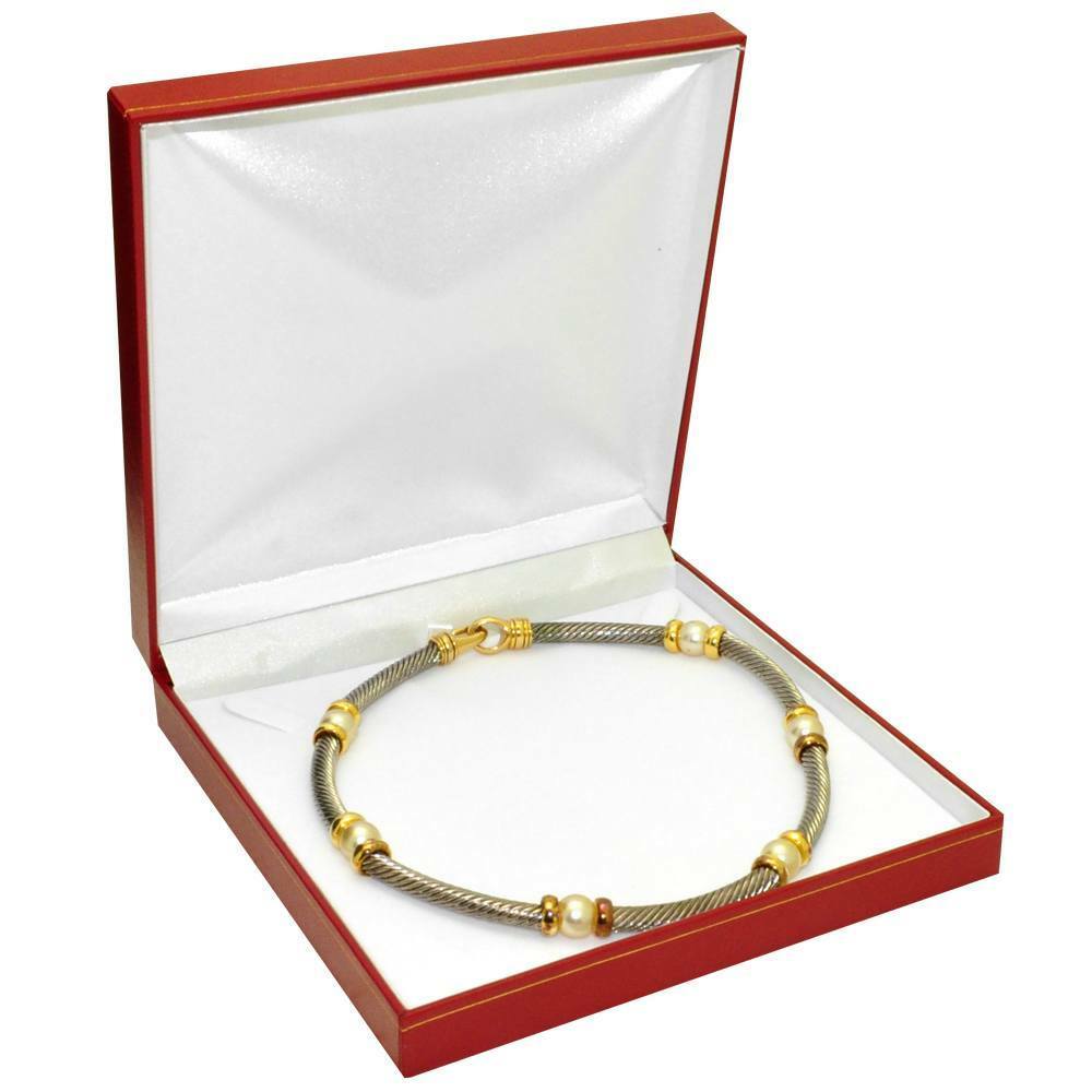 Venta al por mayor 12 cajas de regalo de cuero sintético para joyas collar cajas caja