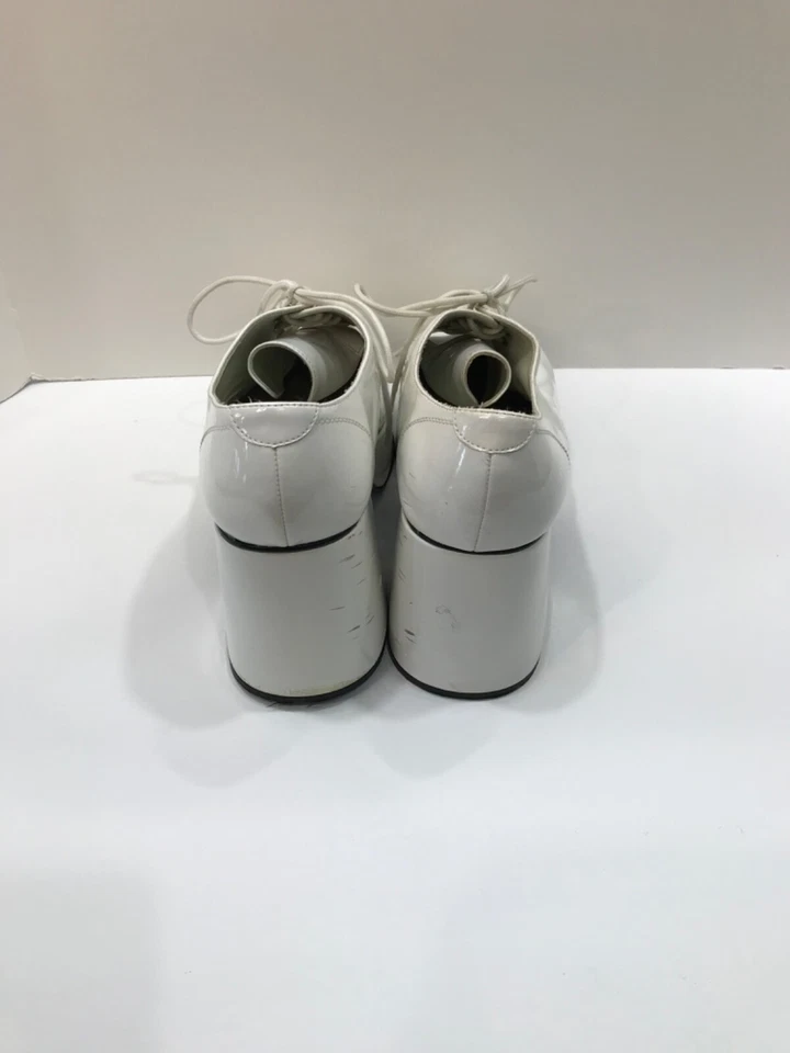 Funtasma Hombres Blanco Halloween Disfraz Plataforma Funky Disco Zapato Talla L Foto 3 de 4