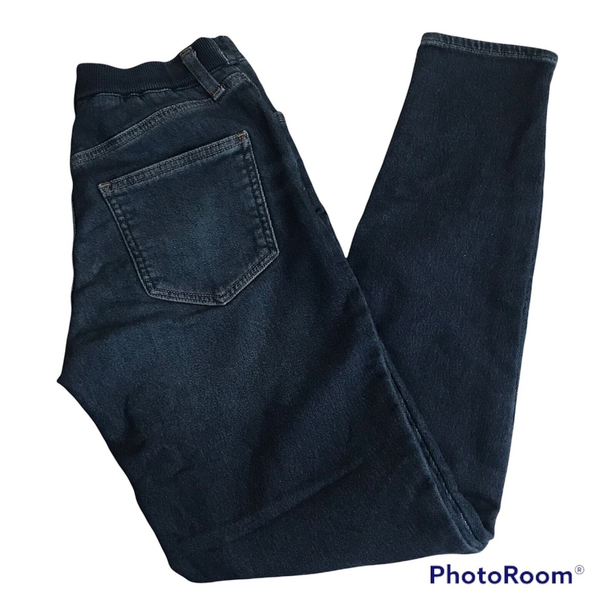 Uniqlo Jeans Eazy Denim Slim Tapered Jeggings Drawstring Blue