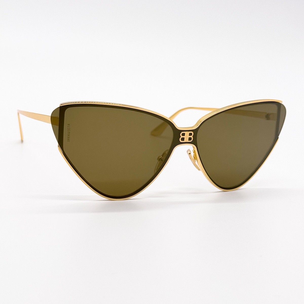 NEW BALENCIAGA BB0191S 004 GOLD CAT EYE WOMEN SUNGLASSES