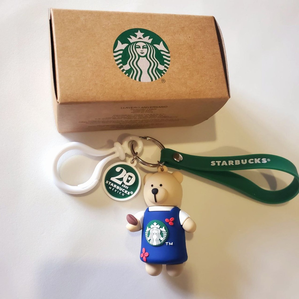 Starbucks Mexico Rewards Bearista Keychain Clip 20th anniversary