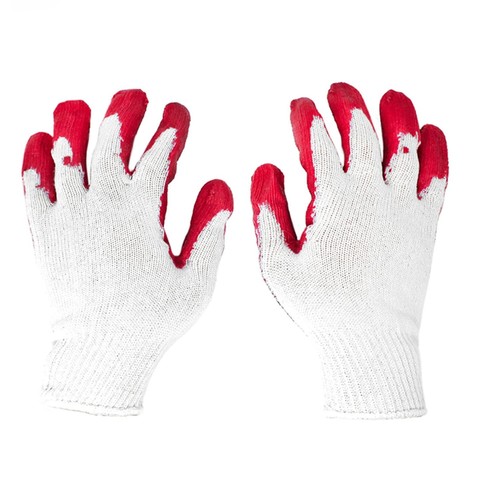 WHOLESALE 240 Pairs Non-Slip Red Latex Rubber Palm Coated Work Safety Gloves - Picture 4 of 7