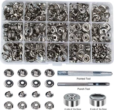 70 Sets 15Mm 5/8" Heavy Duty Snap Fasteners Kit, Metal Snaps for Leather Crafts