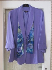 Nwt Hudson & Onslow Deep Violet Lined Jacket With Detachable Scarf In Size 24