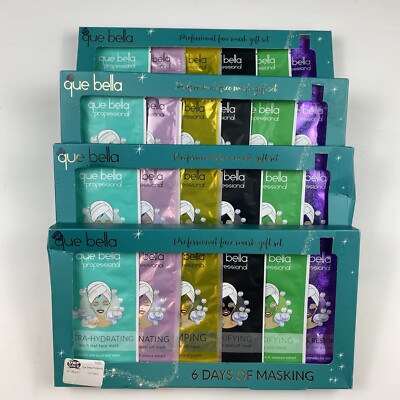 4 Gift Sets Que Bella Professional Face Mask 6pc 0.5oz