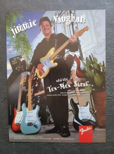 Jimmie Vaughan Fender Tex-Mex Strat Gitara Promocyjny druk Reklama Vintage '96 - Zdjęcie 1 z 2