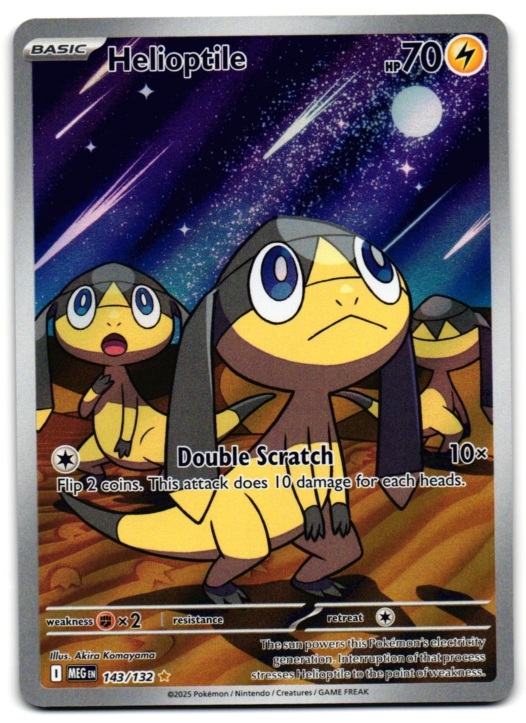 Helioptile 143/132 - Mega Evolution Illustration Rare Pokemon TCG - LP Card