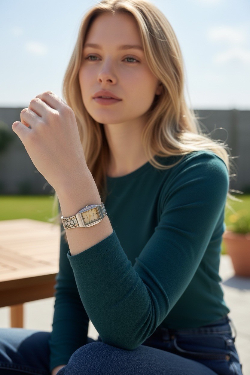 Vintage Citizen Quartz Rectangular Silver Bracele… - image 1