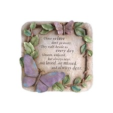Garden Memorial Stone, Those We Love Don't Go Away Remembrance Gift, Stepping...