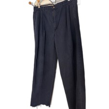 Men’s 38x31 Made in USA Straight‑Leg Denim Pants – Frayed Hem, Button Pockets