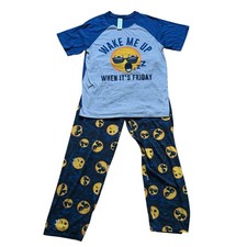 The Children  s Place Boys 2 Piece Pajama Set Size 16 XXL Emoji Graphic Print