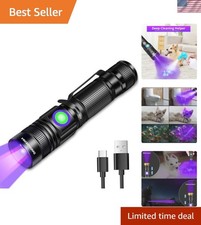 UV Black Light Flashlight 395nm - Rechargeable USB Woods Lamp, Powerful Mini ...