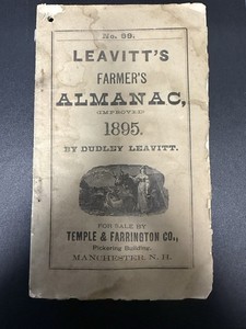 Leavitt's Farmer's Almanac Improved 1895 Dudley Leavitt Edson C Eastman