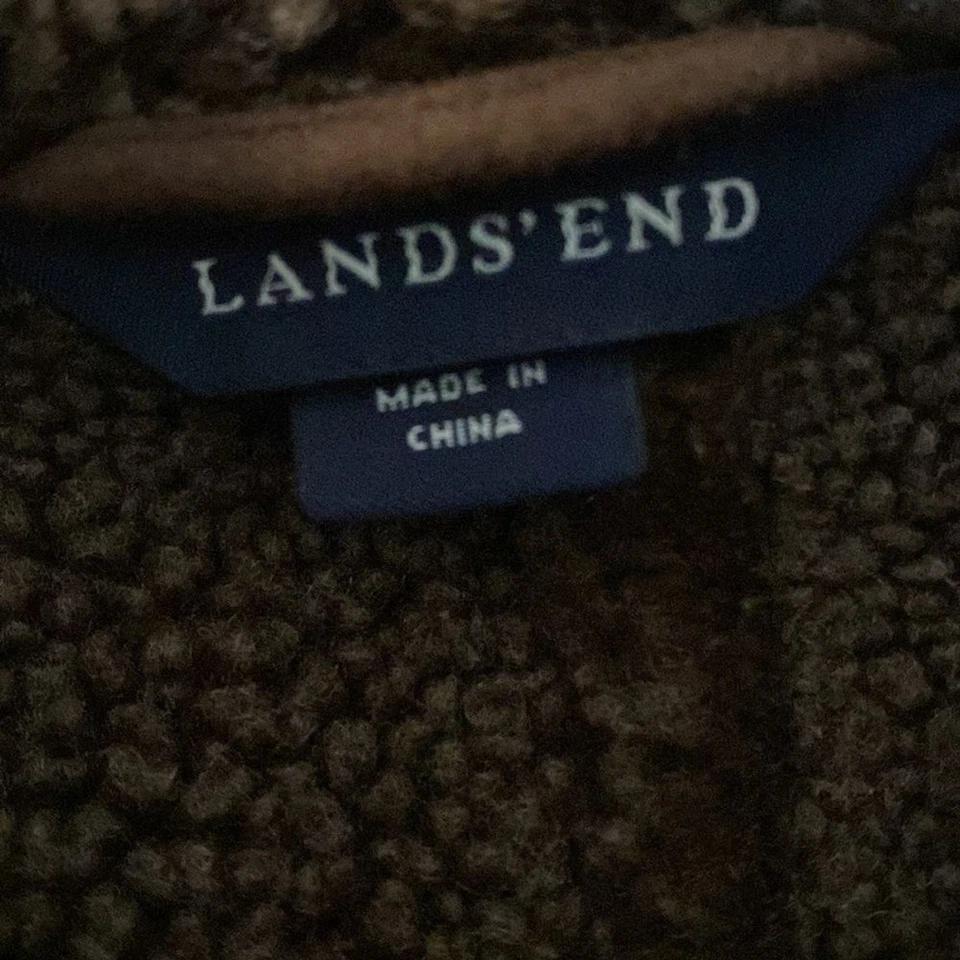 Abrigo Chaqueta Larga Forrada Sherpa Lands' End Penny Lane Imitación Gamuza Talla L Foto 4 de 4