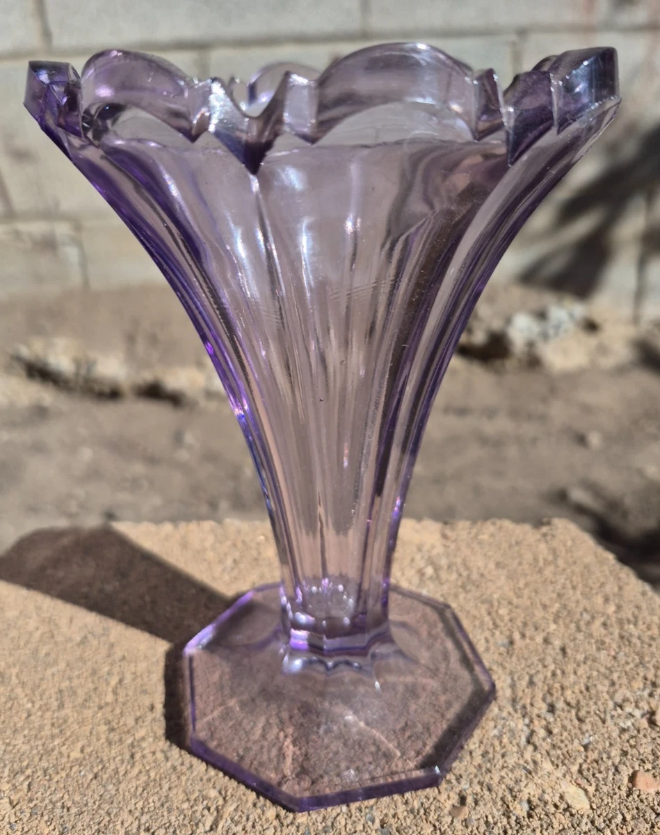 超貴重！1900年代～アメリカアンティーク パープル紫色ガラス　ケーキスタンド Glass Original Collectible Purple 1900-1919 Time Period