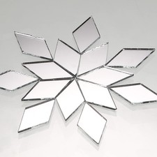 500 Pieces Diamond Shape Mirror Mosaic Tile Mini Glass Mosaic Tile Small Rhom...