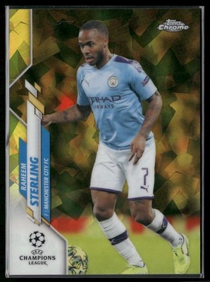 2019-20 Topps Chrome Sapphire UEFA CL#28 Raheem Sterling Yellow #/99
