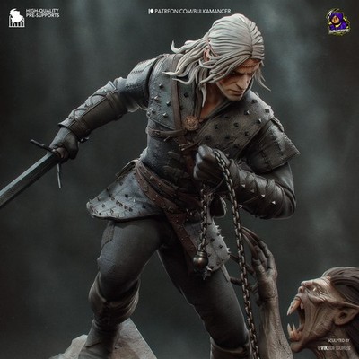 Geralt Witcher Book Edition  1/8 Unpainted Resin Kit  Fantasy Display Model