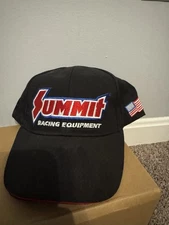 Summit Racing Equipment StrapBack Adjustable Hat Cap Black Embroidered Logo NEW