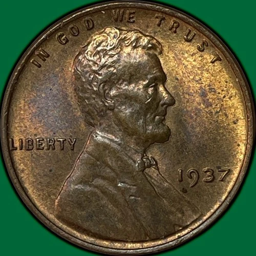1937 Lincoln Wheat Cent Uncirculated UNC Coin #34065