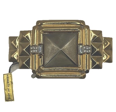 Kenneth Jay Lane Art Deco Jeweled Bar Hair Clip Barrette Saks Riviera France NWT