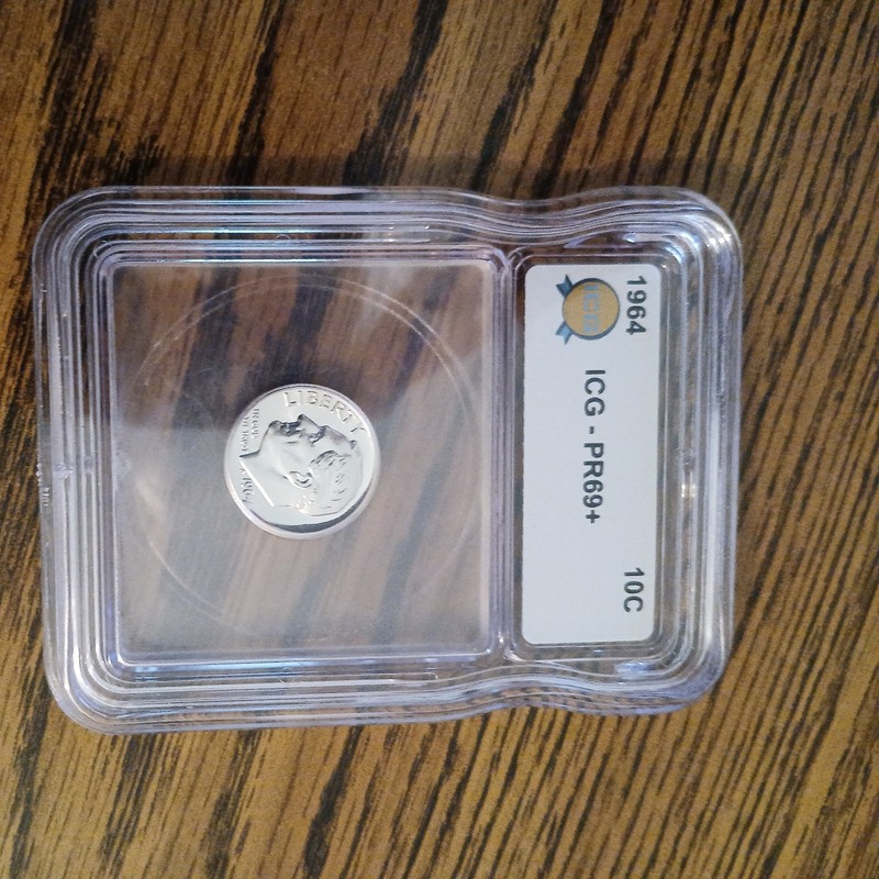 1964 Roosevelt Dime Silver Proof Coin ICG Certified PR69+ Uncirculated 10C
