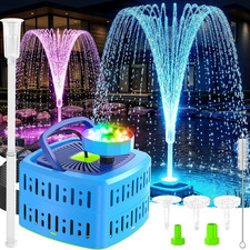 Pond Filter Pumps with Lights, 800GPH Pond Pump with Filter Fountain Kit,130W Po