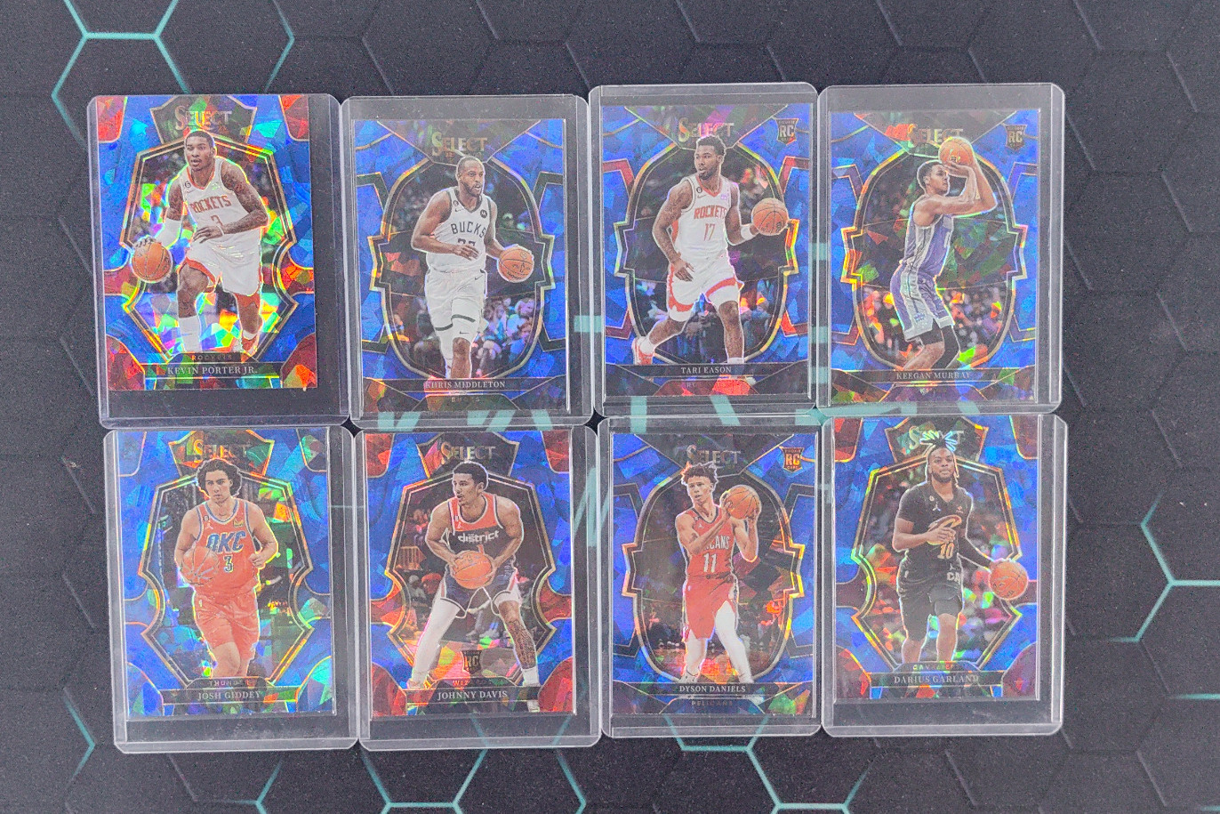 2022-23 Select Keegan Murray Eason Dyson Daniels Premier Level Blue Ice RC LOT8